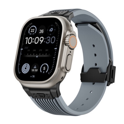 Rubber Sport Band Silicone Strap for Apple Watch 11 10 98765SE 44/45/49mm Ultra3