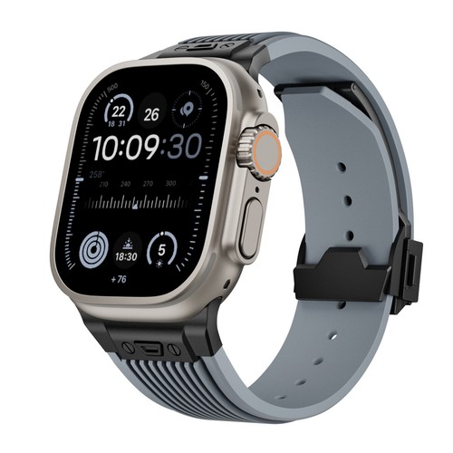 Rubber Band For Apple Watch Ultra 2 49mm Soft Silicone Strap Series 9 8 7 6 5 4 - Picture 22 of 23