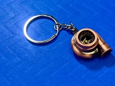 Bronze Color Turbo Turbine Auto Parts Keychain Key Ring Chain Fast Usa Shipping