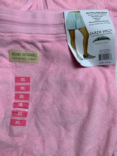 Sudadera con capucha Earth Yoga para mujer Eco Terry rosa rosa lavada y algodón orgánico corto XXL NUEVA CON ETIQUETAS - Imagen 2 de 13