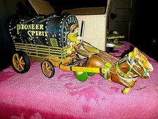 VINTAGE TIN FRICTION/BO COVERED WAGON PIONEER SPIRIT JAPAN