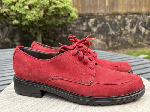 Munro Real Red Leather Water Resistant Lace Up Loafer Women’s Size 10 M Comfort - Picture 19 of 19