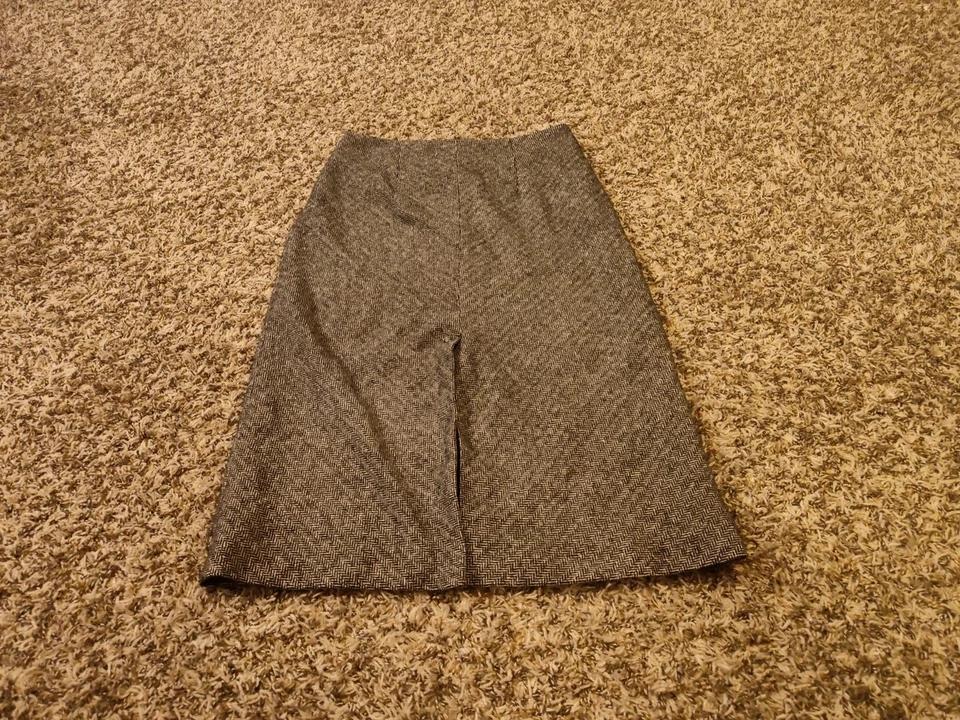 Harolds Skirt Womens 2 Brown Herringbone Straight Knee Length Wool - Image 2 of 4