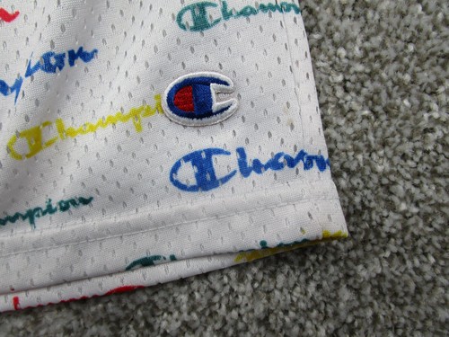 Champion Shorts Youth Large Mesh Spellout Primary Color AOP Elastic Waist - Picture 9 of 14