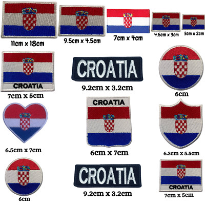 Kroatien Nationalland verschiedene Größen Flagge Bügelbild Patch gestickt Abzeichen