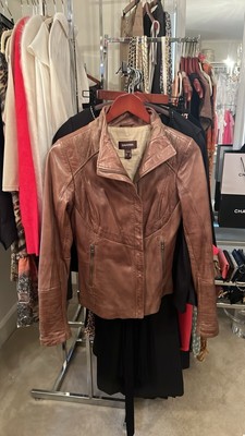 Danier Brown Leather Jacket Xxs