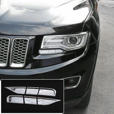 6x Headlight Lamp Cleaning Cover Trim Bezel For Jeep Grand Cherokee 14-16 Chrome