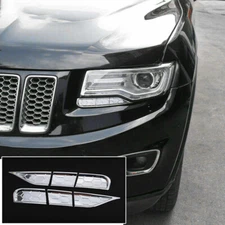 6x Headlight Lamp Cleaning Cover Trim Bezel for Jeep Grand Cherokee 14-16 Chrome