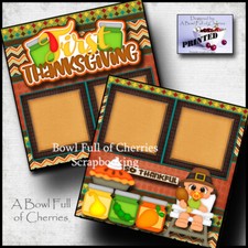 FIRST THANKSGIVING baby boy premade scrapbook pages paper printed CHERRY 0103