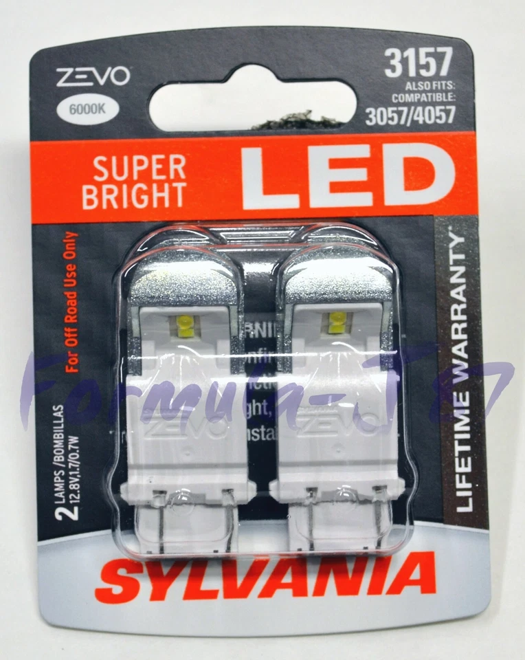 Sylvania ZEVO LED Light 3157 White 6000K Two Bulbs Brake Stop Tail Replace EO - Image 2 of 4