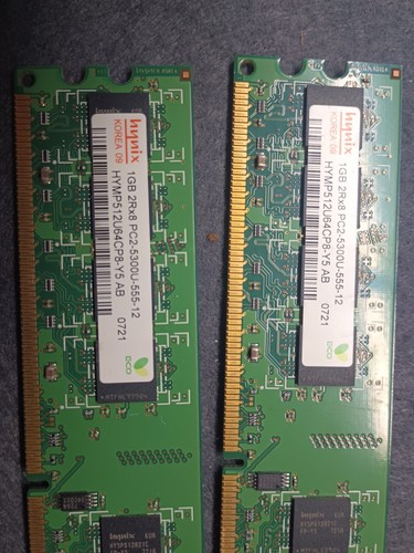 HYMP564U64CP8-Y5-AB Hynix 512MB PC2-5300 DDR2-667MHz Memory Module X2 - Picture 2 of 2