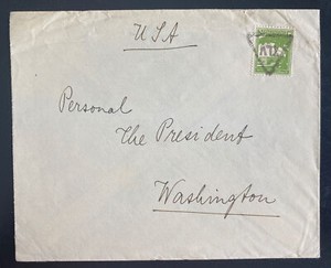 1930s  Palestine Cover To The President Washington DC USA