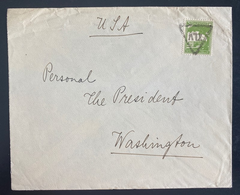 1930s  Palestine Cover To The President Washington DC USA