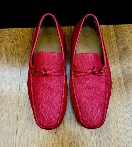 Men's Aldo Moccasin Driving Shoes Red 