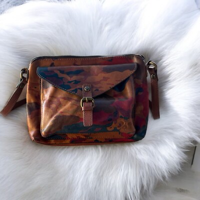Unique Patricia Nash Color Italian Leather Crossbody Shoulder Bag Purse 