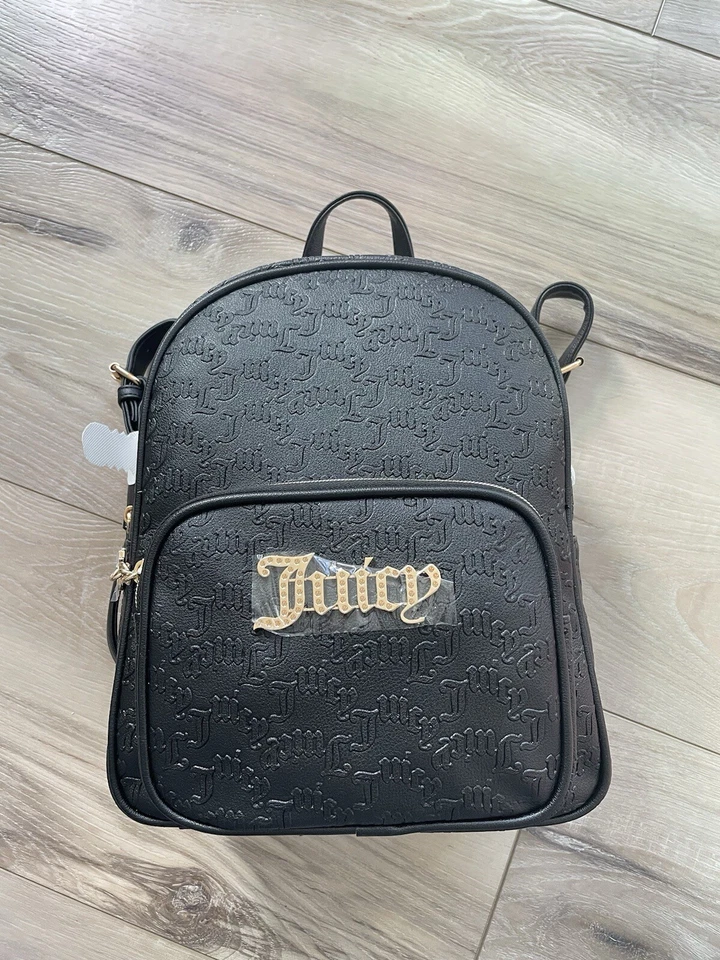 JUICY COUTURE черный солодки полу зачарованный маленький рюкзак сумочка Дамская сумка с Ярлыками - Изображение 2 из 4