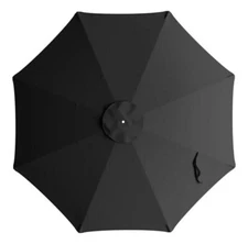 9' Lancaster Table & Seating Umbrella Canopy Black Round 427UMCSR09BK New