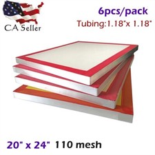6 Pcs - 20" x 24" Aluminum Screen Printing Screens with 110 White Mesh Count