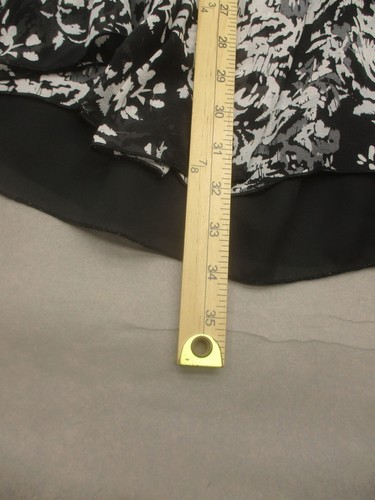 NINE WEST Size 16W Womens Gray 100% Silk Stretch Waist Overlayed Flare Skirt 095 - Picture 5 of 9