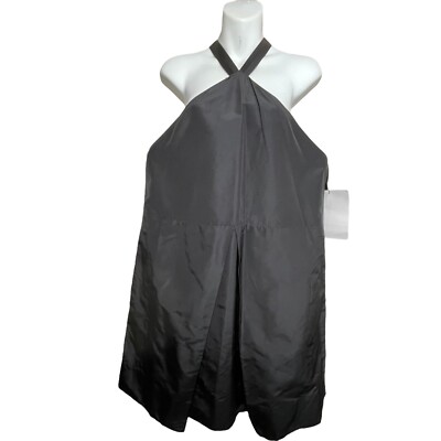 Vera Wang Collection Silk Halter Dress Black High Neck Back Pockets  Sleeveless | eBay