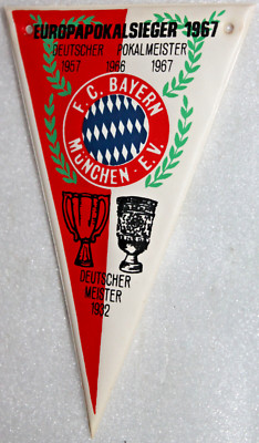 Fußball Nescafe Wimpel DM 1932 + Europapokalsieger EC 1967 * FC BAYERN MÜNCHEN