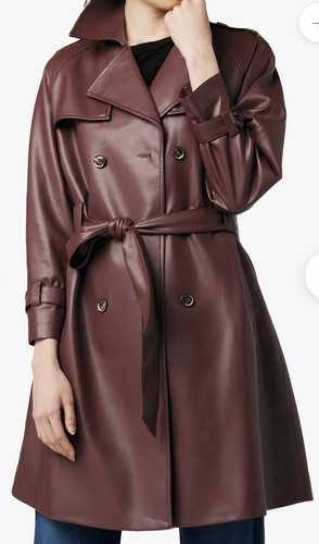 Neu mit Etikett 348 $ Joe’s ELIZA VEGANES LEDER TRENCH Damen Jacke Gr. S - Bild 1 von 7