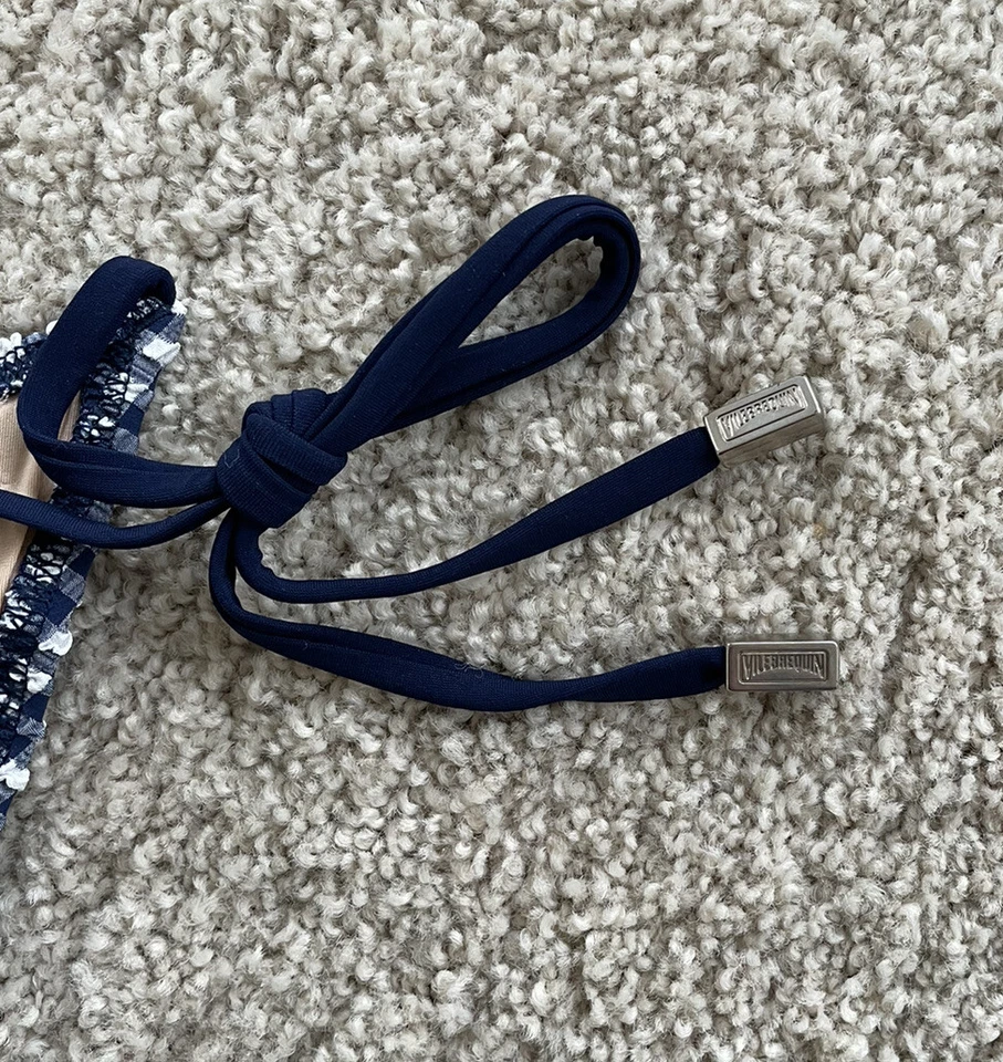 Nuevo BIKINI VILEBREQUIN PARTE INFERIOR CUADROS AZUL Y BLANCO - MUJER - US 38 Foto 3 de 4