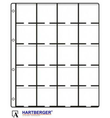 Hartberger Standard DIN A4 Münzhüllen f. je 20 Münzrähmchen 50x50 10er-Pack GM20