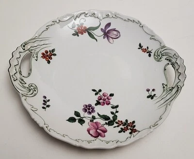 Motocross T&V Limoges Depose Porcelaine Fine France Violet Fleurs 10 " Deux - Photo 1/4