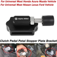 Universal Adjustable Race Clutch Pedal Stopper Plate Bracket Crank Billet Black