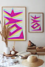 Abstract Digital Art - Love Inspired Modern Geometric Design