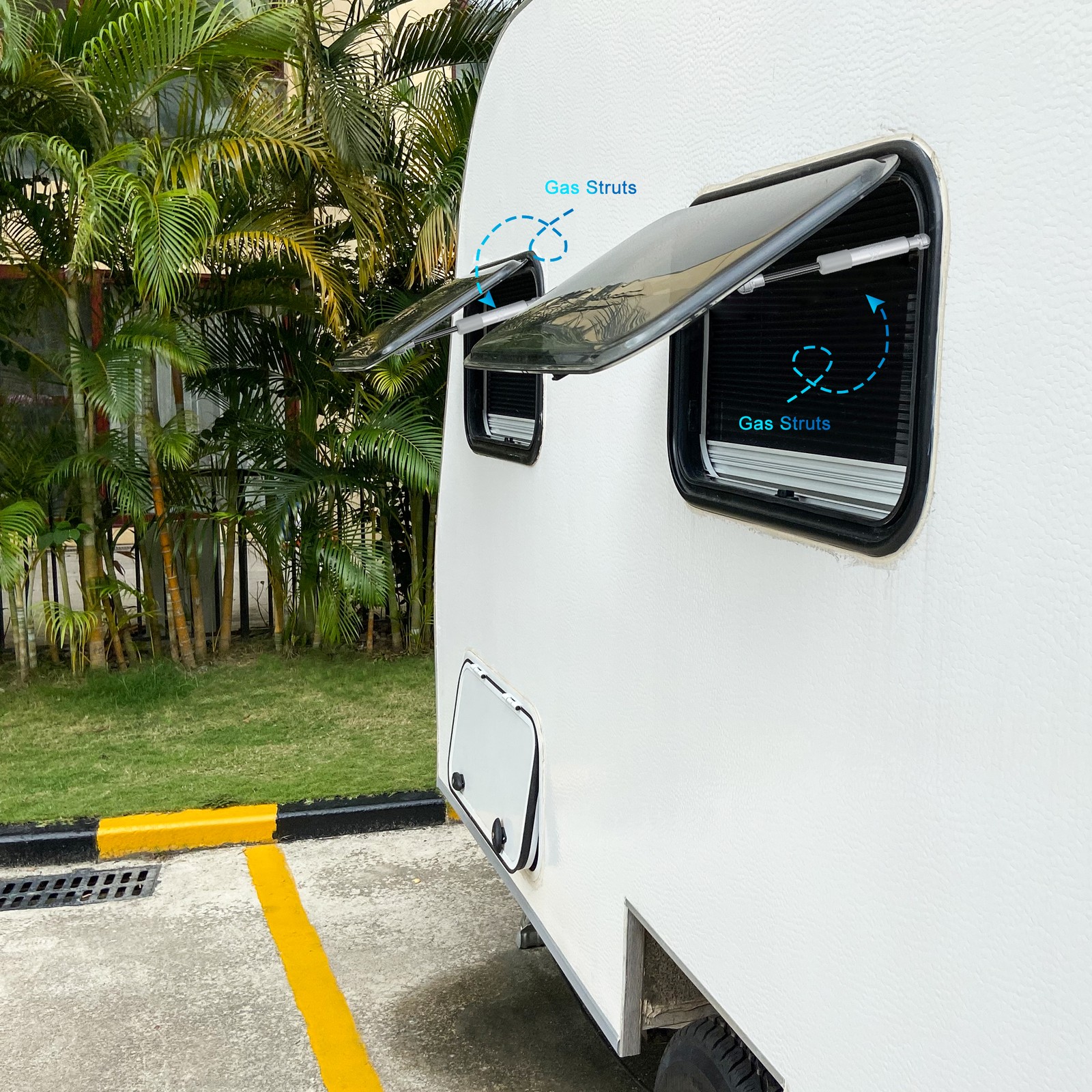 8inch 380N/84Lbs Gas Struts Shocks Universal for Car Truck - 2pcs Silver Tone