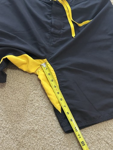 Y2K Fox Racing Board Shorts Para Hombre Talla 32 Bañador Negro Amarillo Bolsillo 10” - Imagen 6 de 7