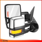 Pair Fits 07-14 Chevy GMC Chrome Power Heated Dynamic LED Signals Towing Mirrors