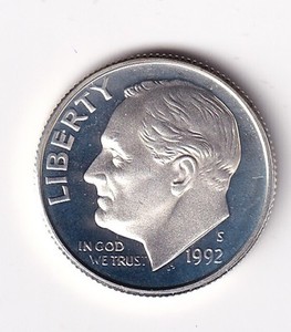 1992 S Silver Proof Roosevelt Dime 10c Coin From Silver Proof Set #1967