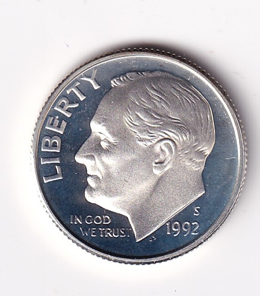 1992 S Silver Proof Roosevelt Dime 10c Coin From Silver Proof Set #1967