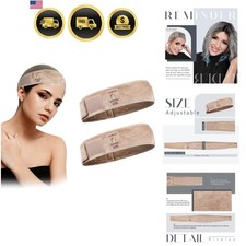 Wig Grip Bands Headband for Keeping Wigs in Place Tan 2 Pieces