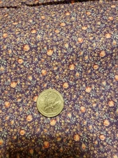 Vintage Peter Pan Fabrics Florals on Purple Lilac Cotton Fabric 1 YARD