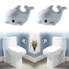 YOUDMEARUD Ceramic Dolphin Toilet Screw Cover Caps, Toilet Bolt Covers Decora...