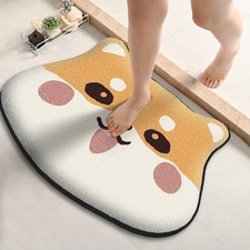 Thickened Special-Shaped Bathroom Absorbent Floor Mat Flannel Toilet Mat Cat