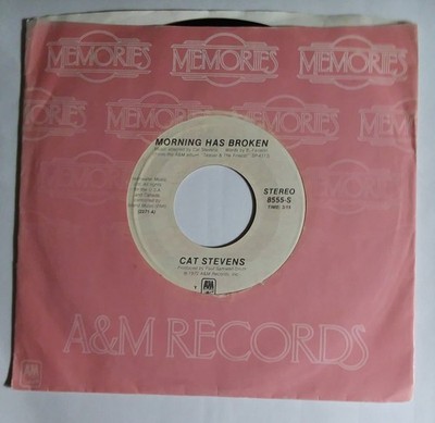 CAT STEVENS 45 MORNING HAS BROKEN B/W WHERE DO THE CHILDREN PLAY VG+ REISSUE