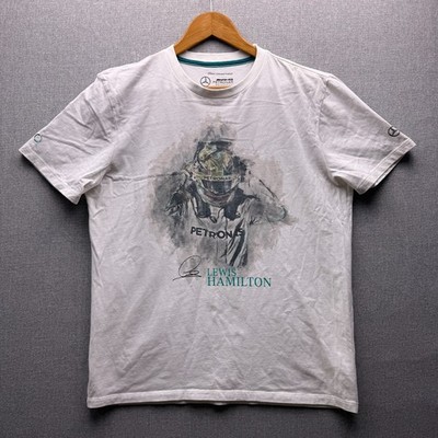 Mercedes-AMG Lewis Hamilton T Shirt Mens L Petronas F-1 Team Racing Graphic SS