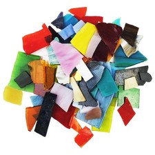YINBEILIXU Irregular Stained Glass Scraps Mosaic Tiles Mixed Color 1-3cm