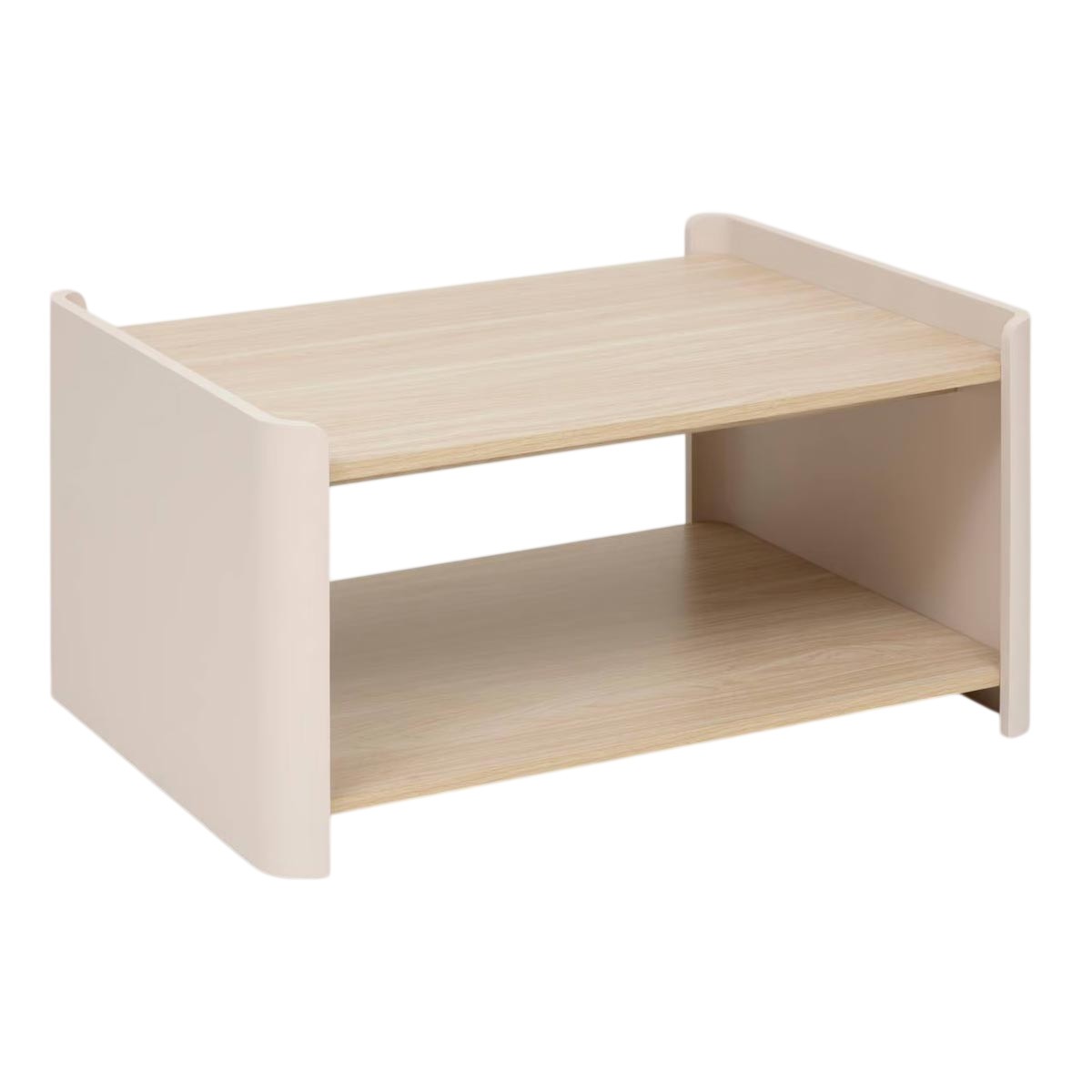 Table basse ronde 80cm beige Roundy pour salon moderne