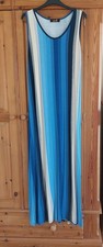 LOVELY BLUE STRIPED MAXI DRESS PULL-ON STYLE WITH STRETCH