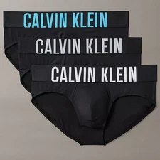 Calvin Klein 3 Pack Men’s Intense Power Hip Brief Underwear Black Size Medium