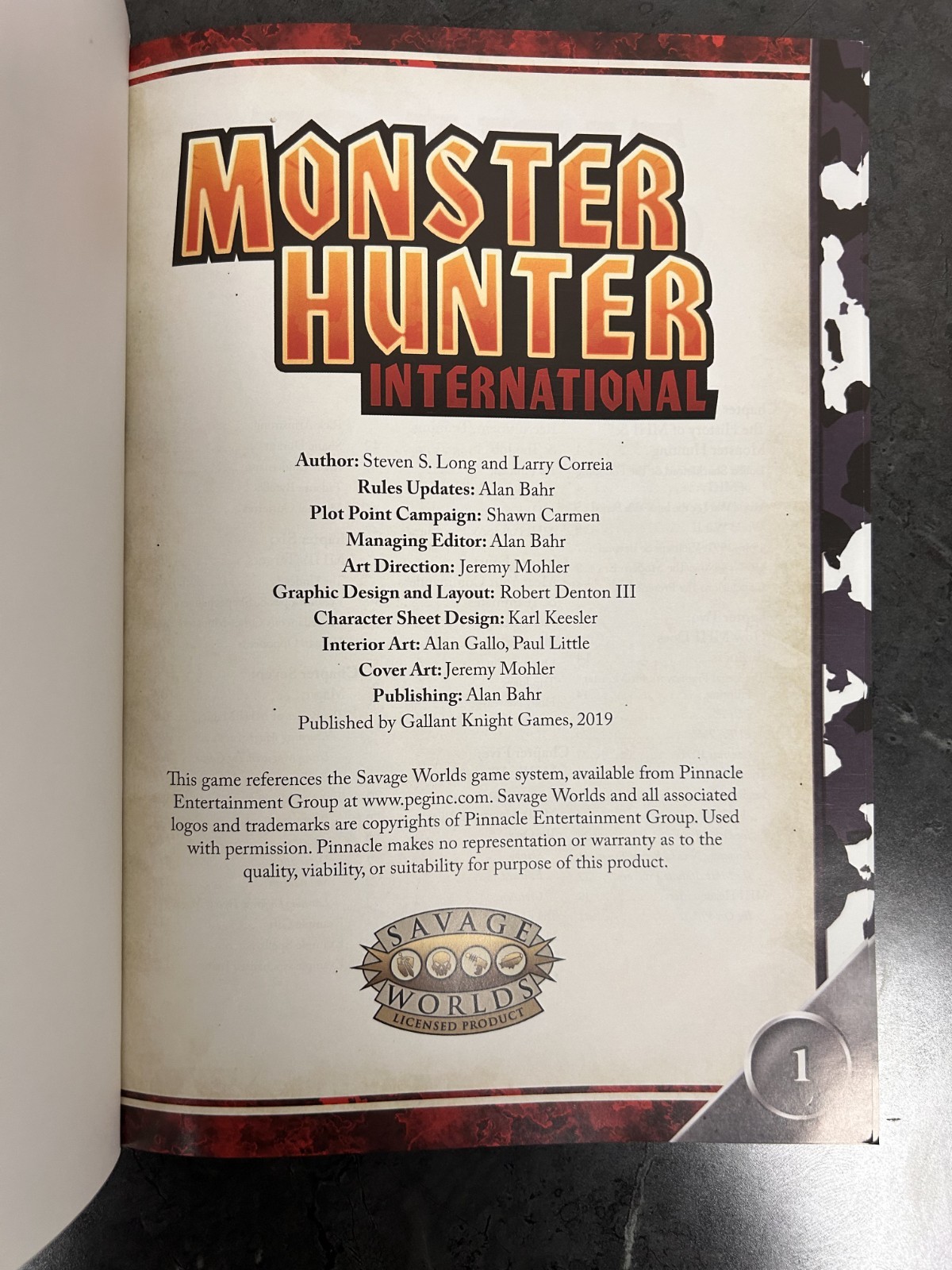 Savage Worlds - Monster Hunter International The Roleplaying Game - RARE!