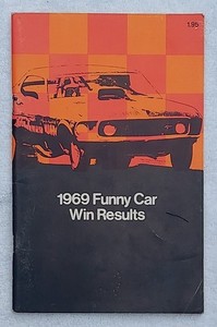 EXTREMELY RARE! 1969 FUNNY CAR RECORD BOOK By Drag Stat Jan 1970