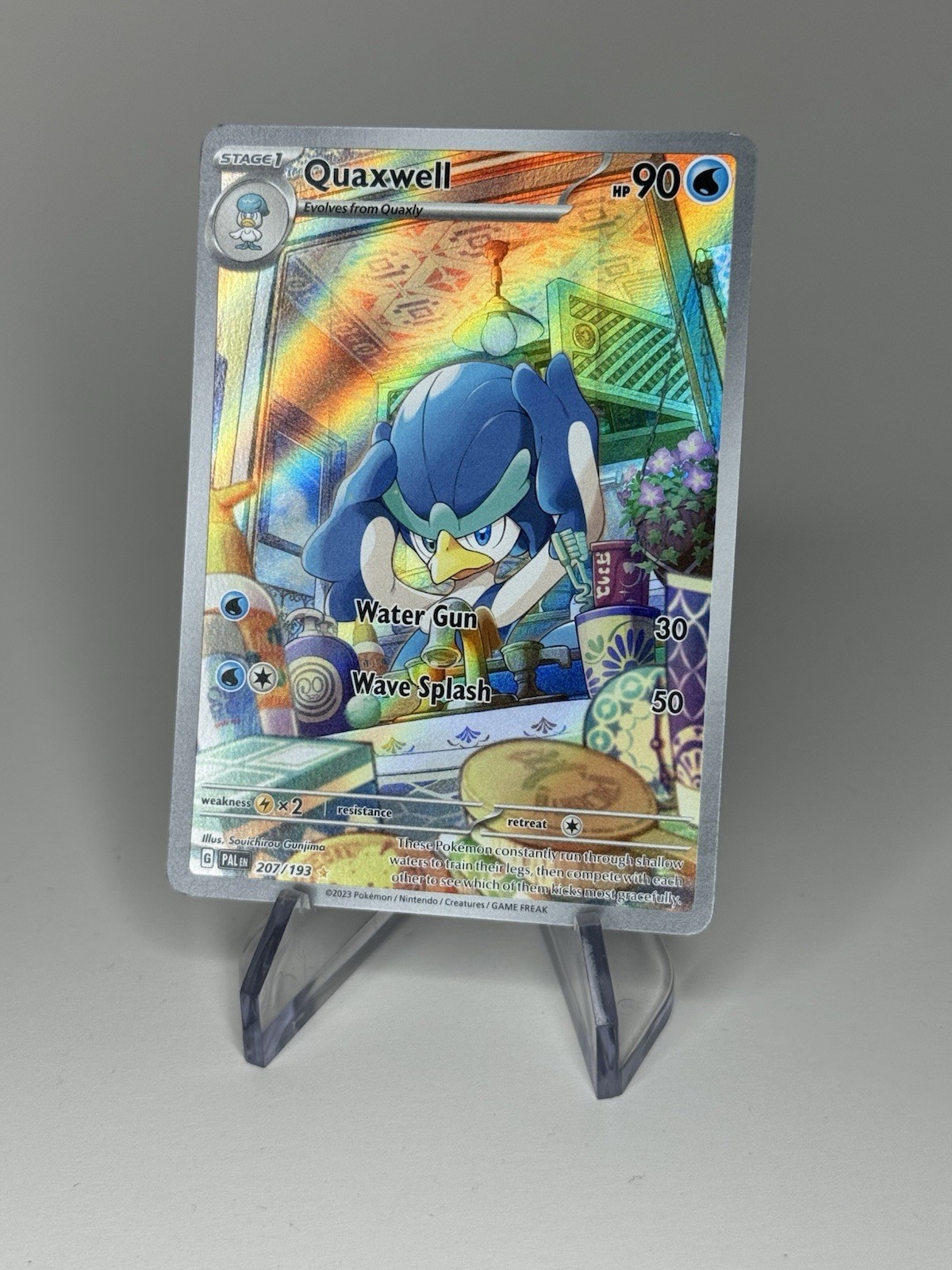 Quaxwell 207/193 Pokémon TCG Card SV02 Paldea Evolved Holo Illustration Rare NM