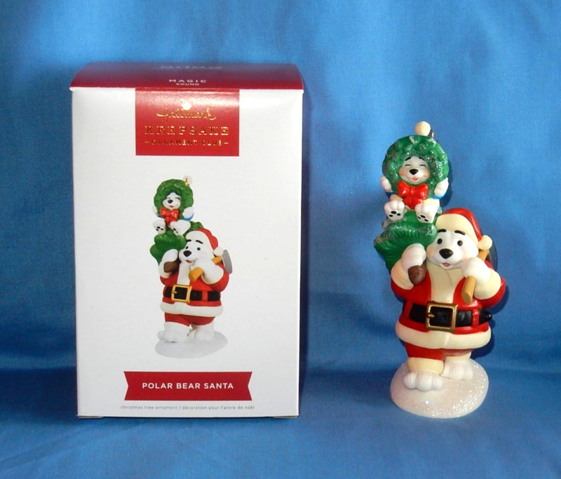 Hallmark 2022 Member Exclusive Polar Bear Santa Christmas Ornament in Box